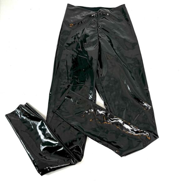 Commando Black Faux Patent Leather High Rise Leggings S - Picture 1 of 10